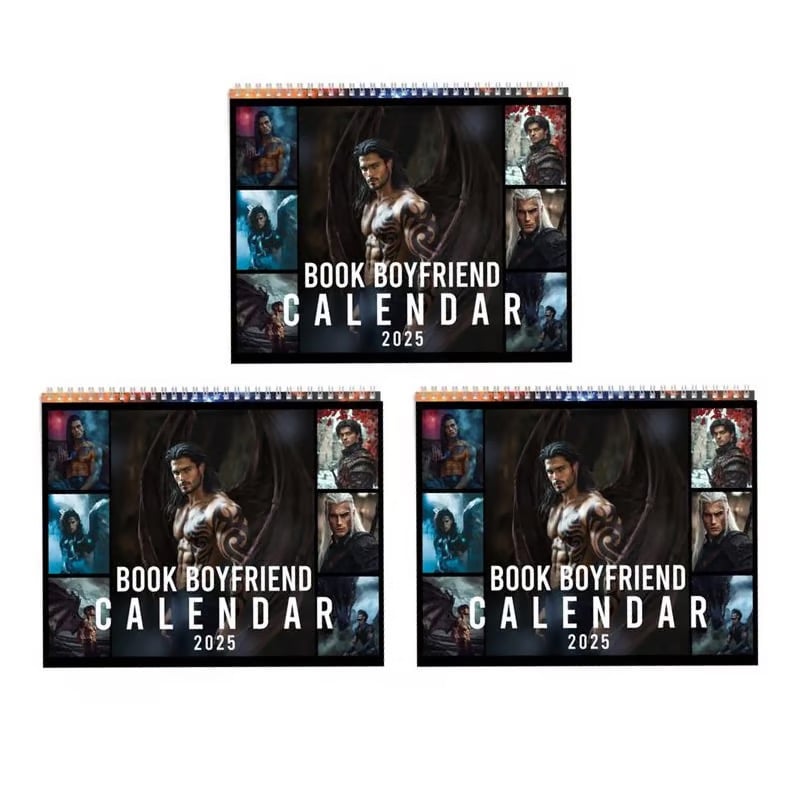 Book Boyfriends Art 2025 Yearly Wall Calendar Monthly